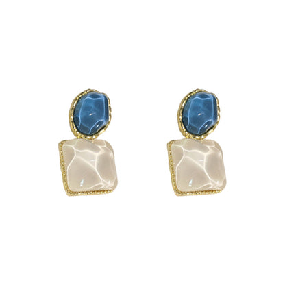 Needle Sparkling Irregular Square Affordable Luxury Earrings