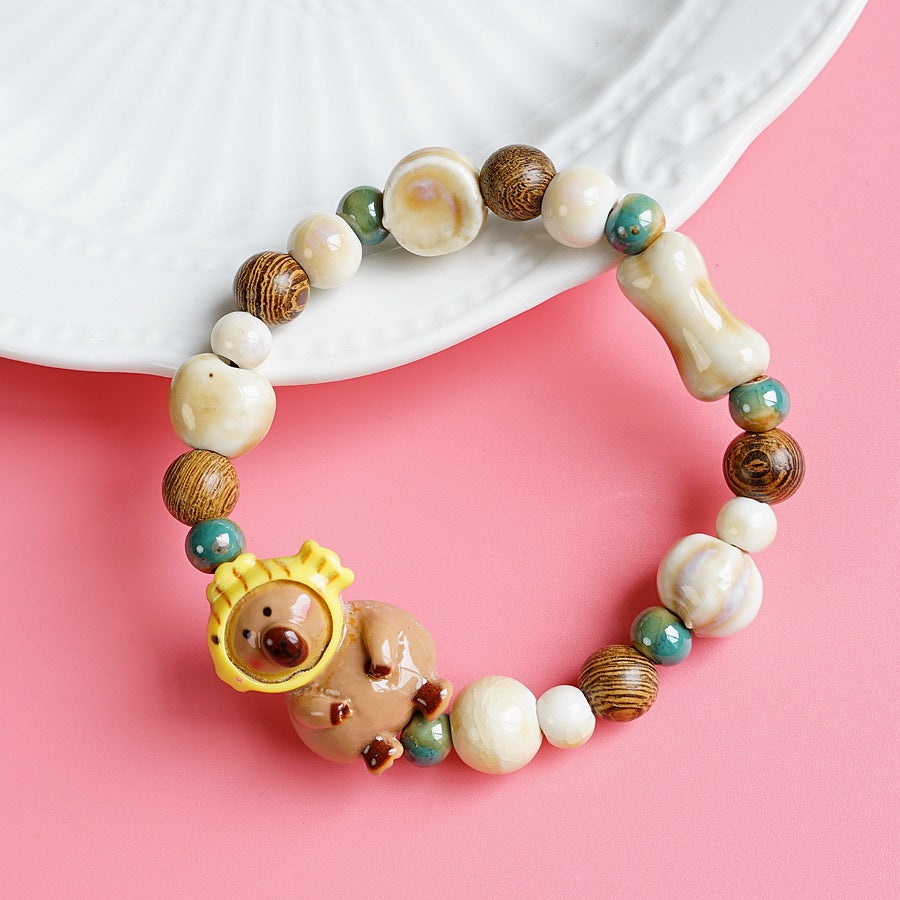 Ceramic Cute Resin Bear Small Animal Bracelets