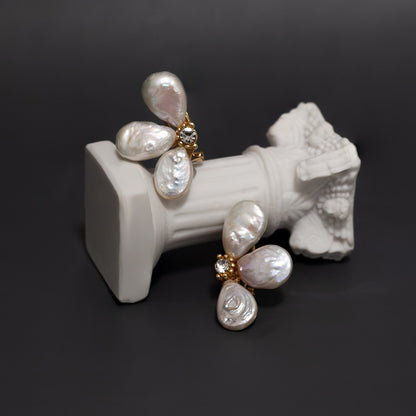 Pearl Natural Baroque Petal Ear Accessory Ornament Earrings