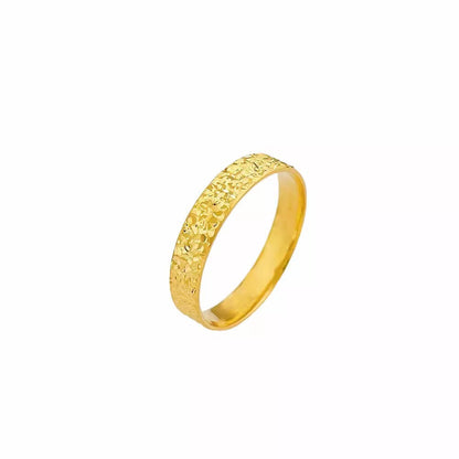Gold Crushed Ice Couple Fashion Simple Rings