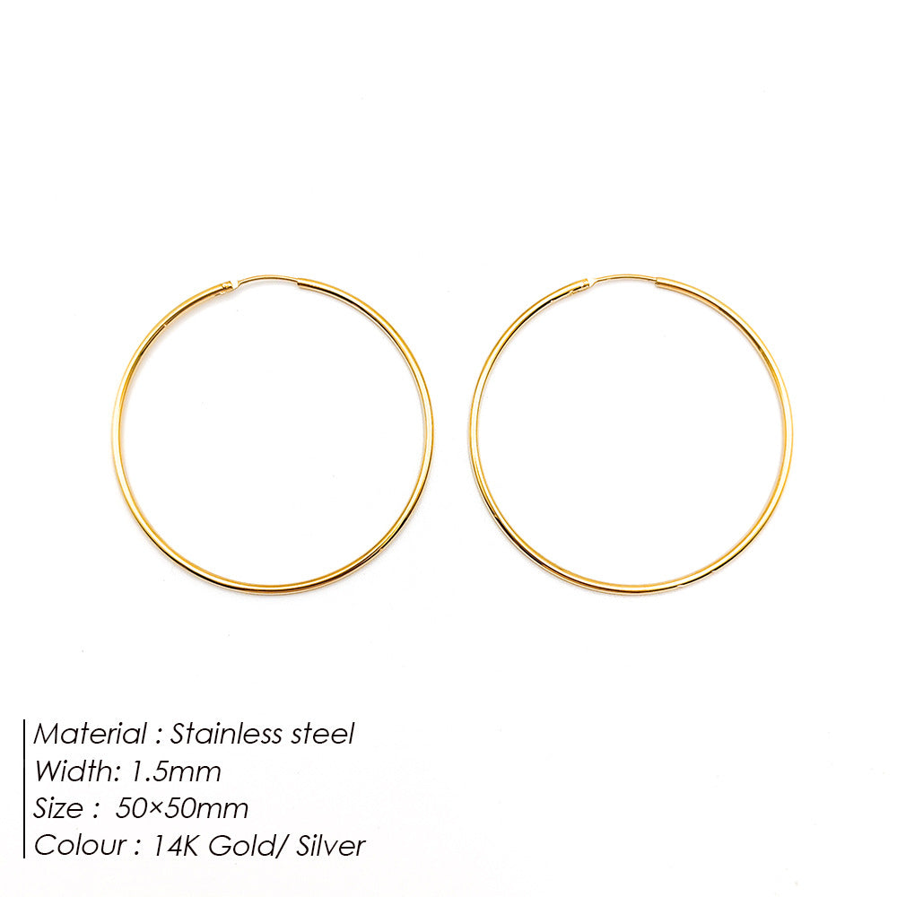 Stainless Steel Ear Gold Plated Jewelry Earrings