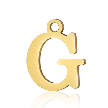 Titanium Steel Letter Gold Capital English Pendants