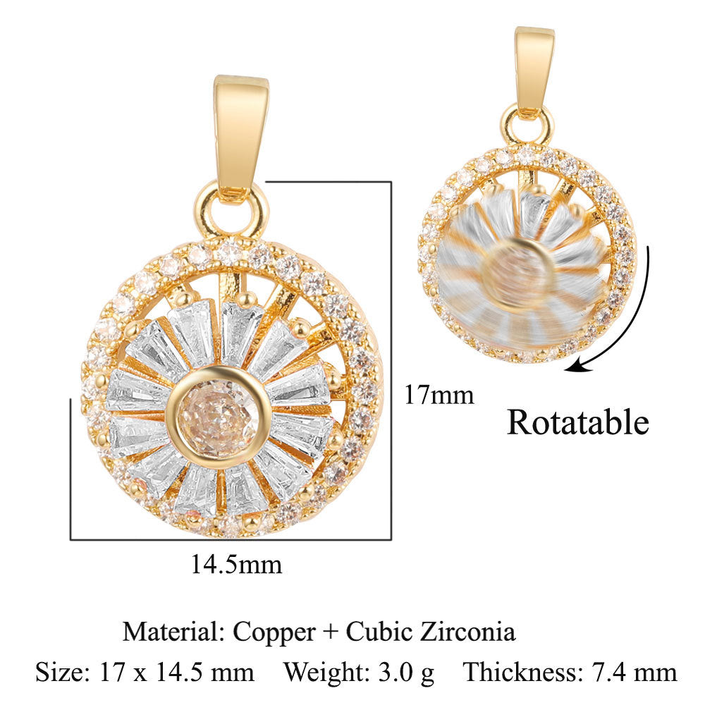 Fingertip Gyro Windmill Copper Zircon Bear Pendants