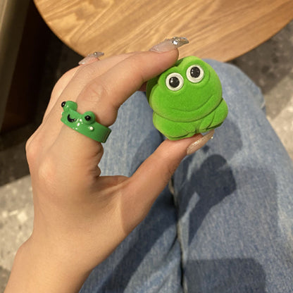 Convenience Store Cute Cartoon Frog Shape Rings