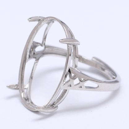 Frame Open Mouth Autumn Copper Alloy Electroplating Sier Rings