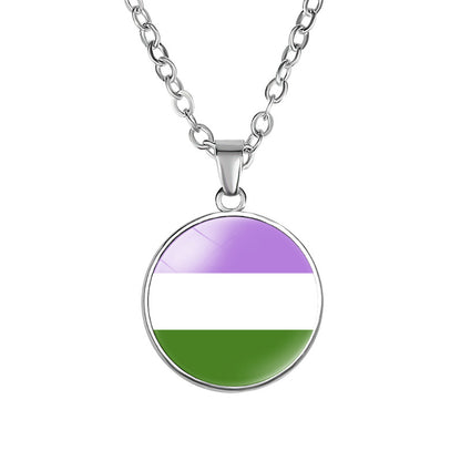 Women's Accessories Fashion Simple Rainbow Flag Pattern Necklaces
