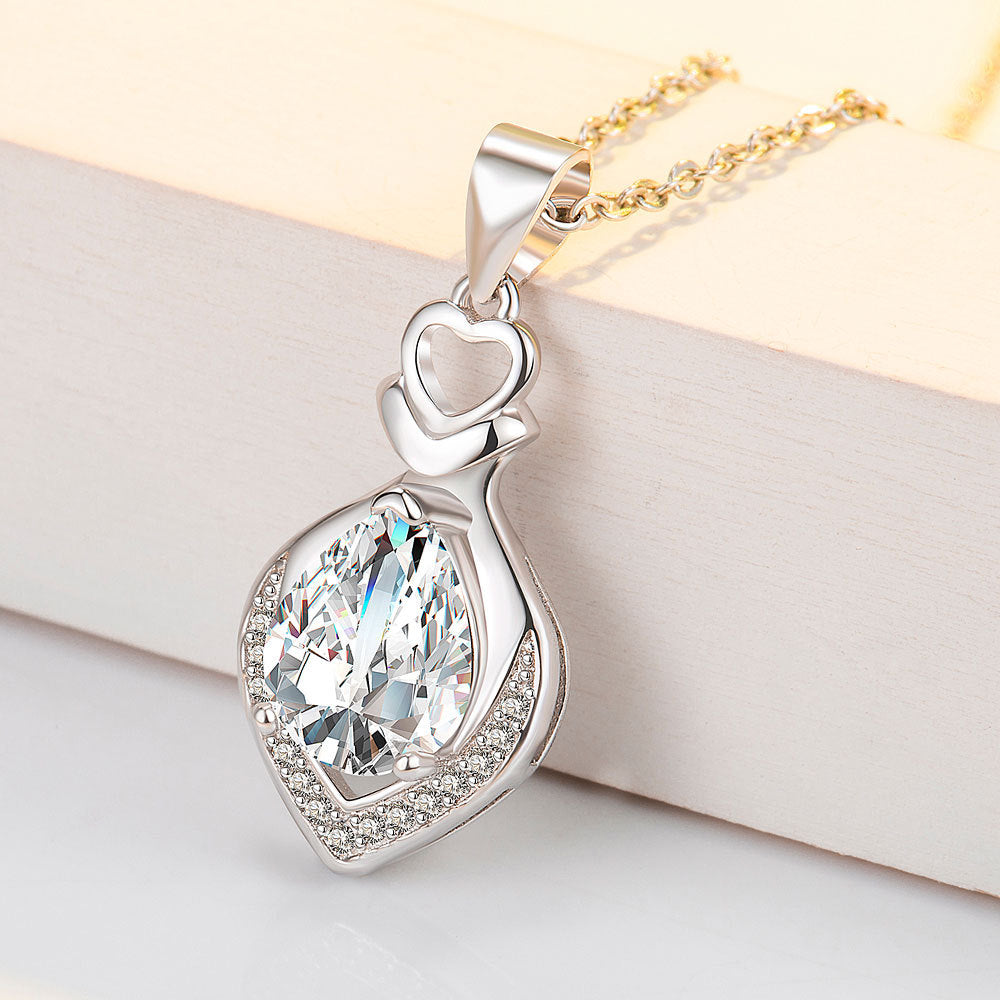 Micro Inlaid Zircon Water Drop Heart-shaped Pendants