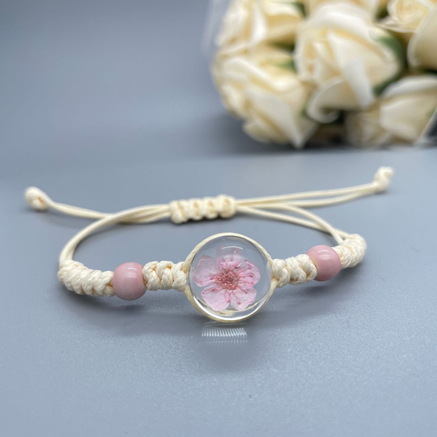 Sweet Fresh Cute Dried Flower Cherry Bracelets