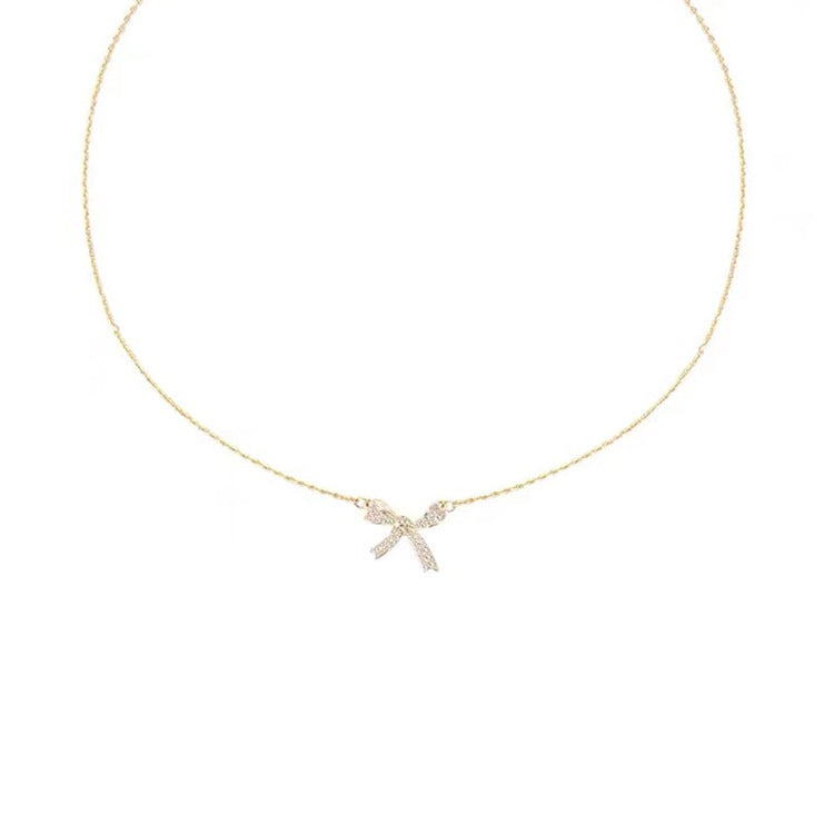 Live Sterling Sier Gold Plated Bow Sweet Design Necklaces