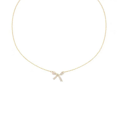 Live Sterling Sier Gold Plated Bow Sweet Design Necklaces