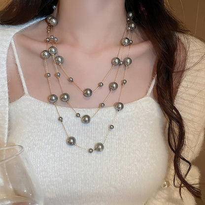 Pearl Tassel Fashion Sweater Chain Temperamental Necklaces