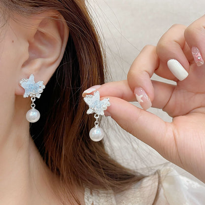 Women's Crystal Sier Needle Niche Design Exquisite Earrings