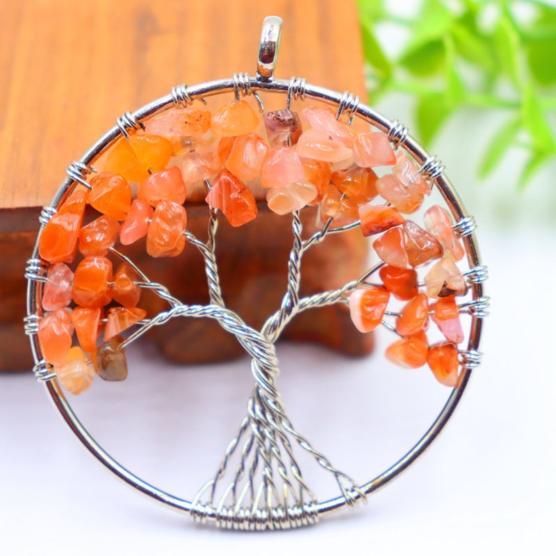 Natural Crystal Gravel Winding Colorful Tree Of Pendants