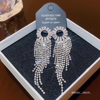 Women's Zircon Tassel High-grade Light Luxury Delicate Earrings