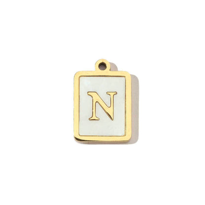 Real Gold Letters Stainless Steel Shell Pendants