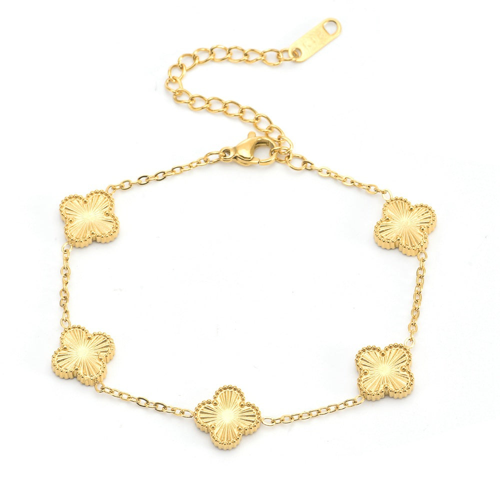 Four-leaf Clover Fashion Double-sided Stainless Steel Bracelets