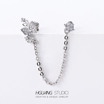 Titanium Steel Gold Ear Bone Pairs Earrings