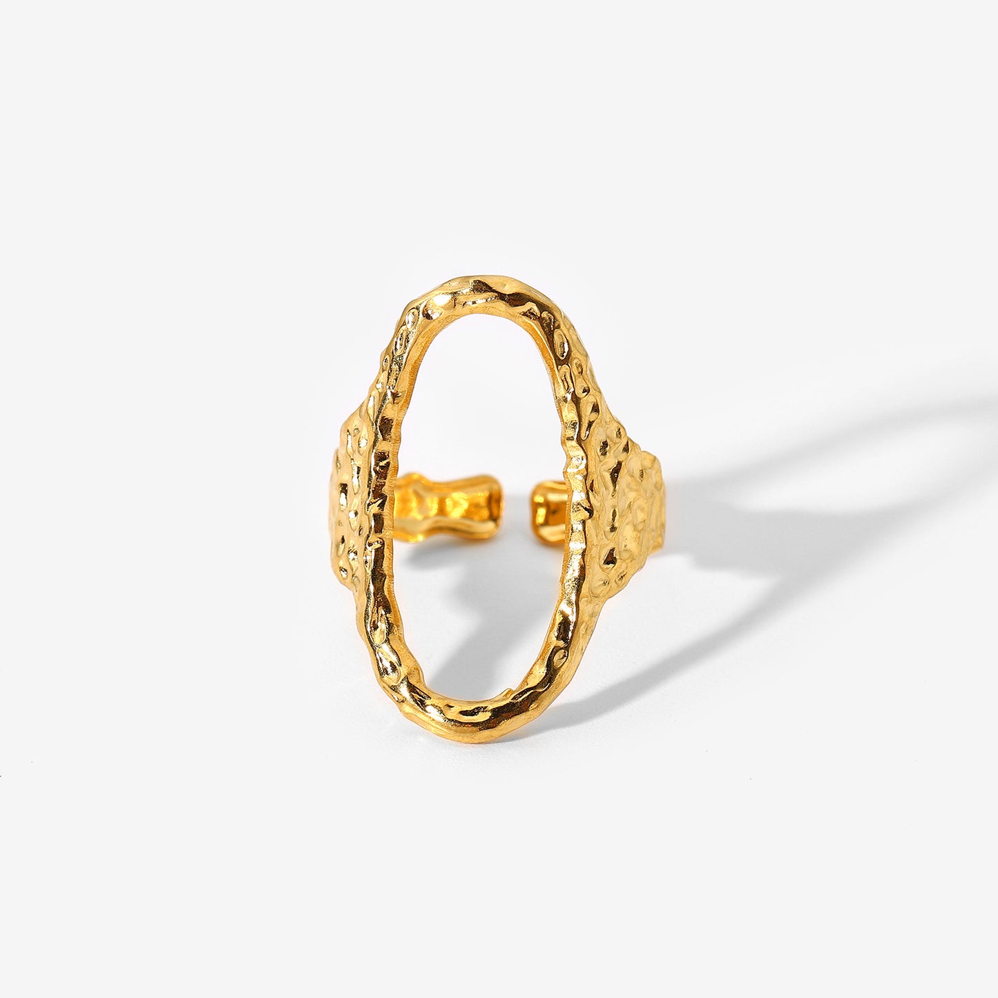 Ding Ornament Gold Stainless Steel Open Rings