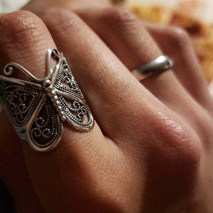 Elegant Alloy Butterfly Opening Adjustable Animal Rings