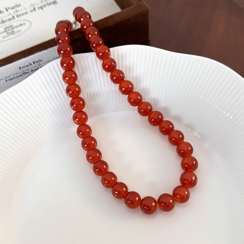 Chinese Style Red Beaded Accessories High Necklaces