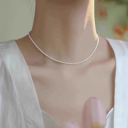 Small Beads Pearl Australian White Perfect Circle Flawless Strong Necklaces