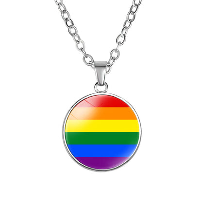 Women's Accessories Fashion Simple Rainbow Flag Pattern Necklaces
