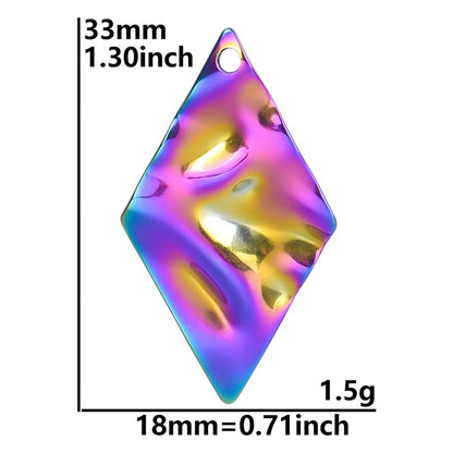 Colorful Vacuum Plating Stainless Steel Geometric Spacer Pendants