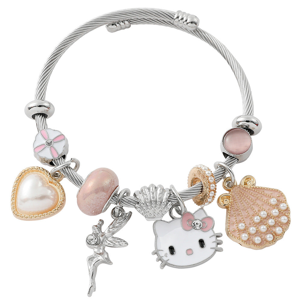 Anime Hello Kitty Clow Beaded Ornament Bracelets