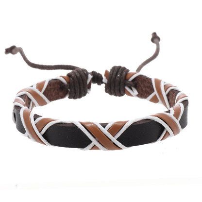 Men's Hand-woven Cross-shaped Multilayer Simplicity Personalized Wear Bracelets