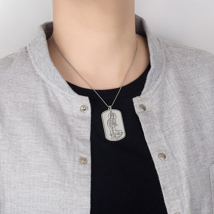 Women's & Men's Compassion Mantra Sier-plated Amulet Buddha Scriptures Pendants