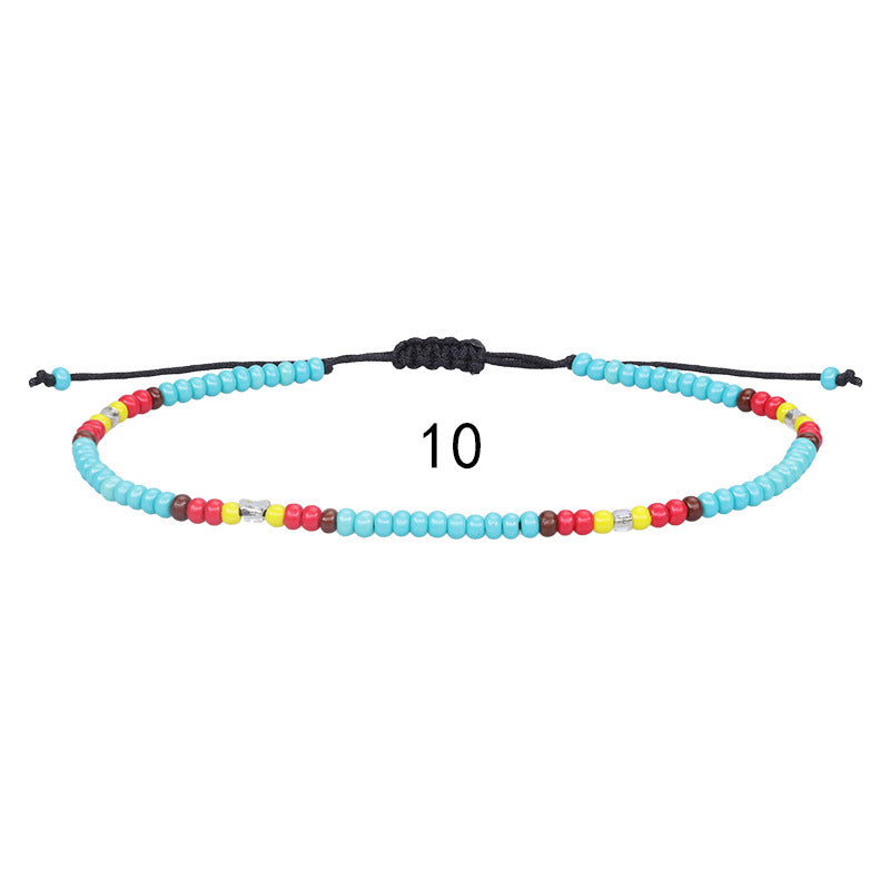 Colorful Bead Braided Anklet Summer Beach Bracelets