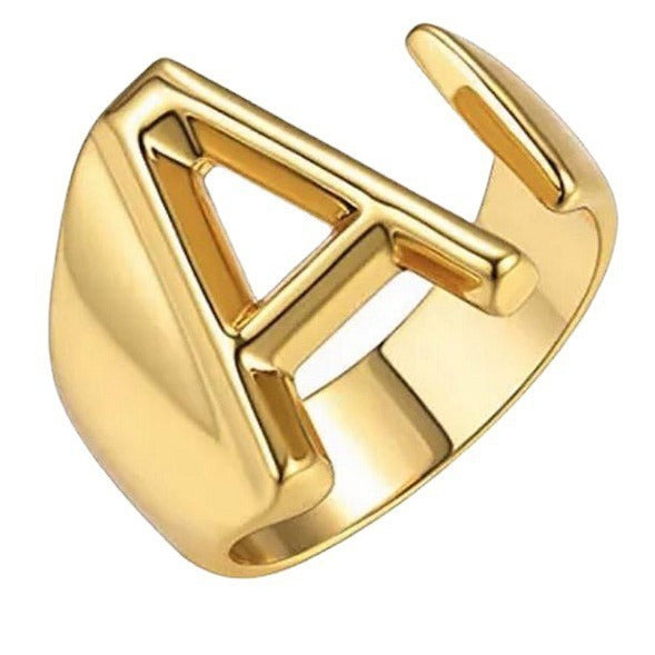 English Letters Female Opening Adjustable Fashion Rings