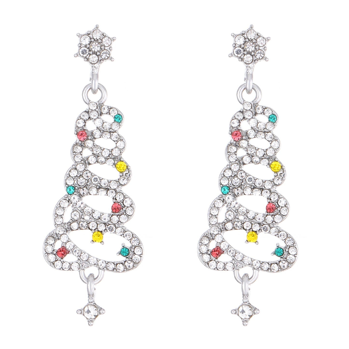 Women's Tree Retro Creative Diamond Design Ear Earrings