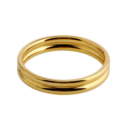 Women's & Men's Gold High Color Retention Simple Cool Air Rings
