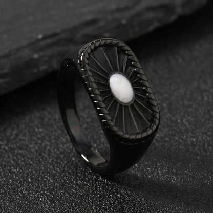 Steel Casting Fashion Palace Style Colorful Oil Rings