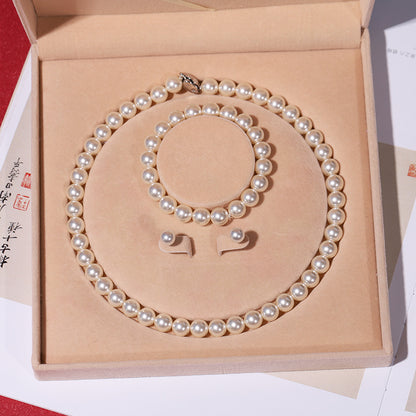Women's Pearl Three-piece Set Ornament Mother's Day Necklaces