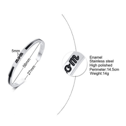 Men's Engraved Titanium Steel Opening Bangle Stainless Bracelets