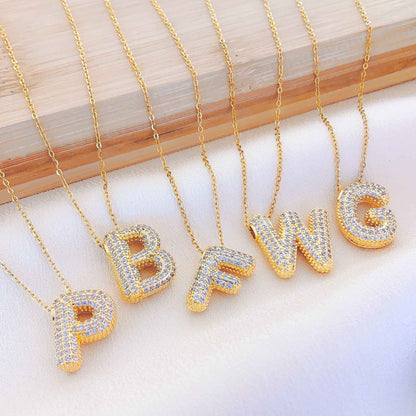 Women's Letter Hip Hop Full Zircon Exquisite Necklaces