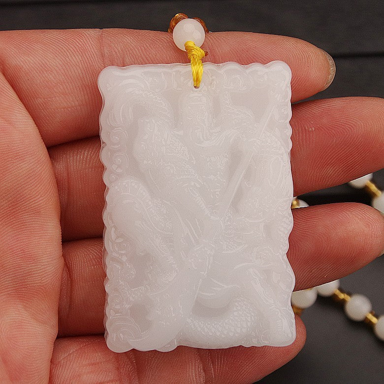 Women's & Men's Ornaments Glaze Yellow God Of Wealth Pendants