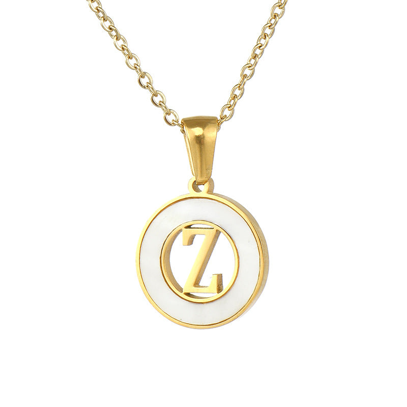 Hollow Titanium Steel Metal English Letter Female Necklaces