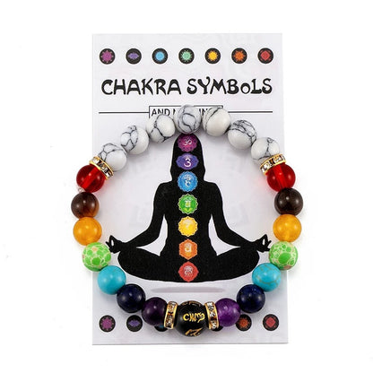 Women's & Men's Natural Stone Crystal Anxiety Relief Mandala Bracelets