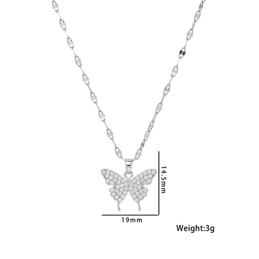 Titanium Steel Bow Female Light Luxury Minority Design Cold Necklaces