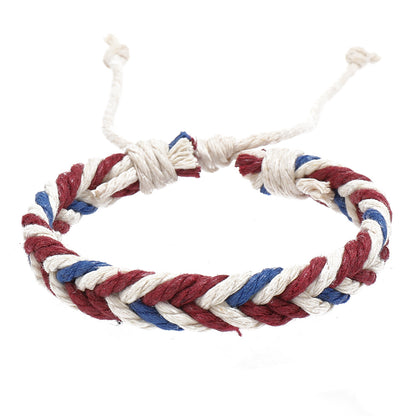 Men's Popular University Style Cotton String Woven Bracelets