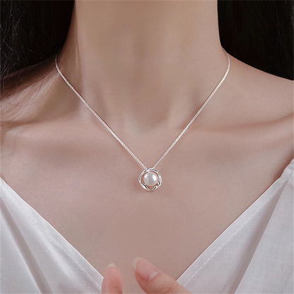 Women's Aquamarine Pearl Sterling Sier Niche High-grade Necklaces