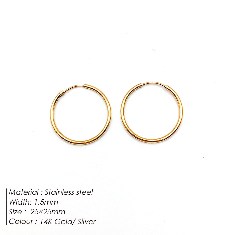 Stainless Steel Ear Gold Plated Jewelry Earrings