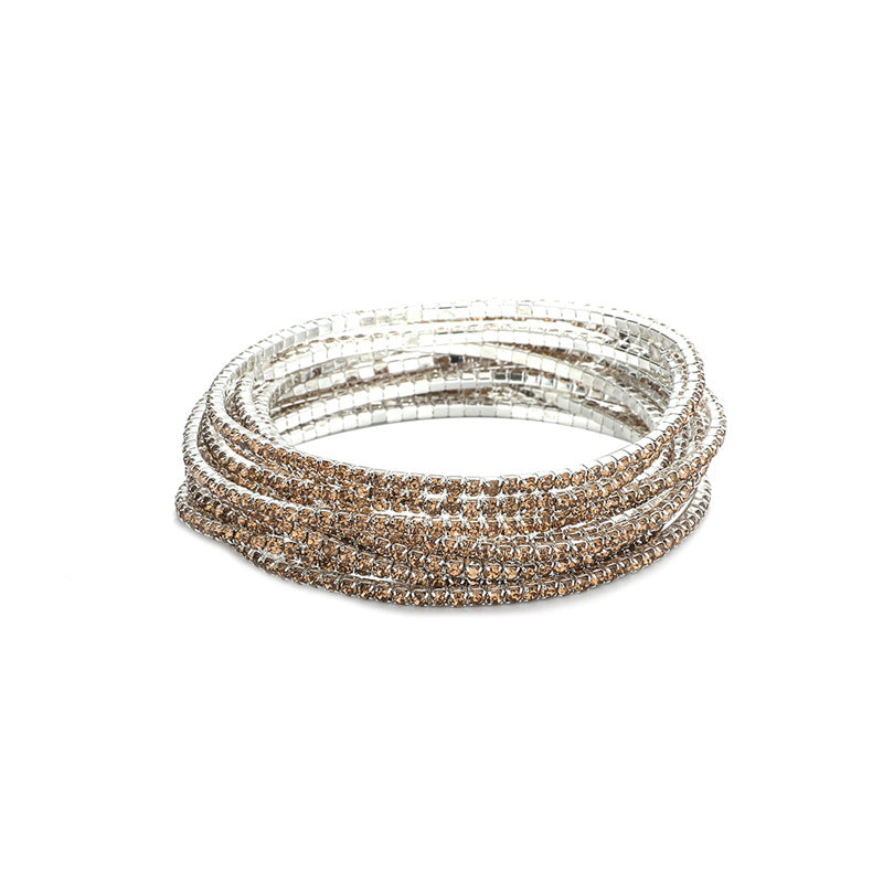 Rhinestone Stretch Bridal Korean Single Row Bracelets