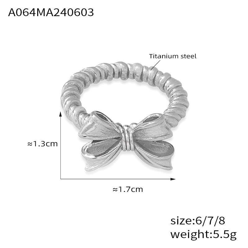 Commuter Personalized Minority Elegant Bow Light Rings