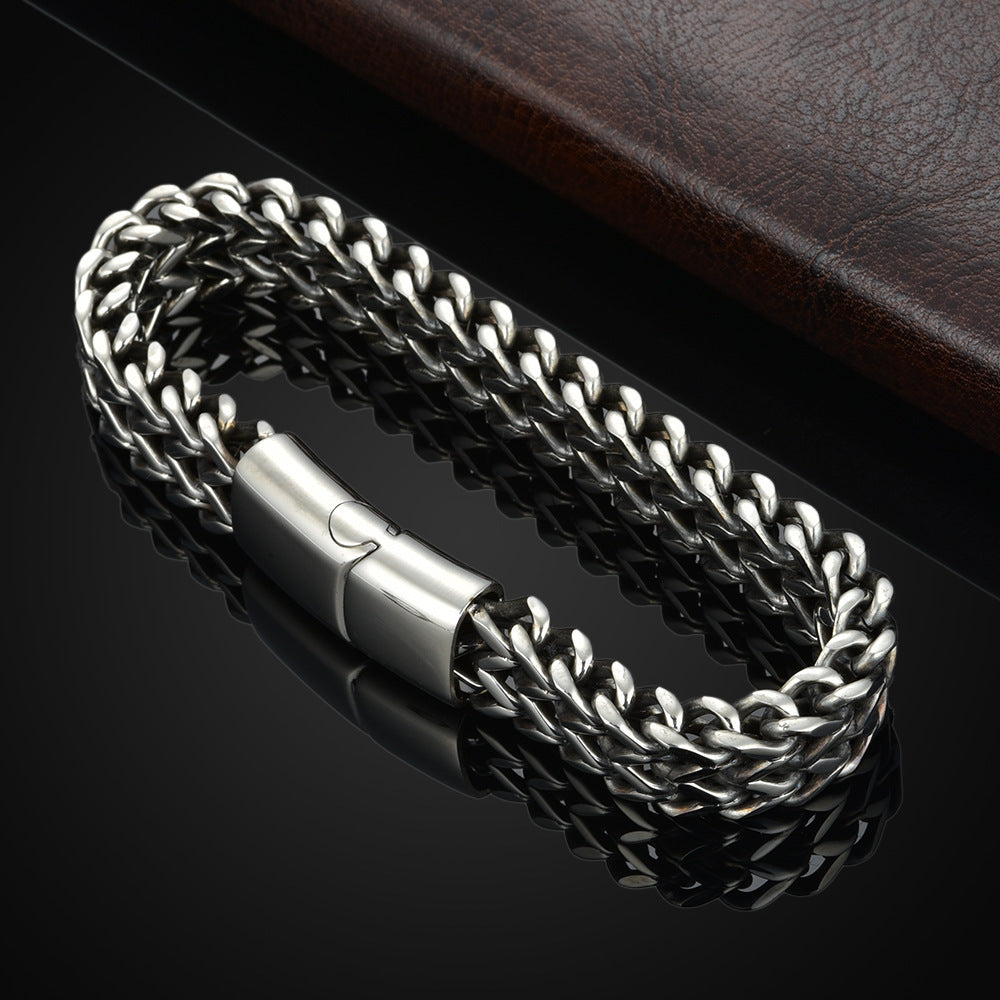 Men's Woven Double Row Positive Negative Scale Bracelets