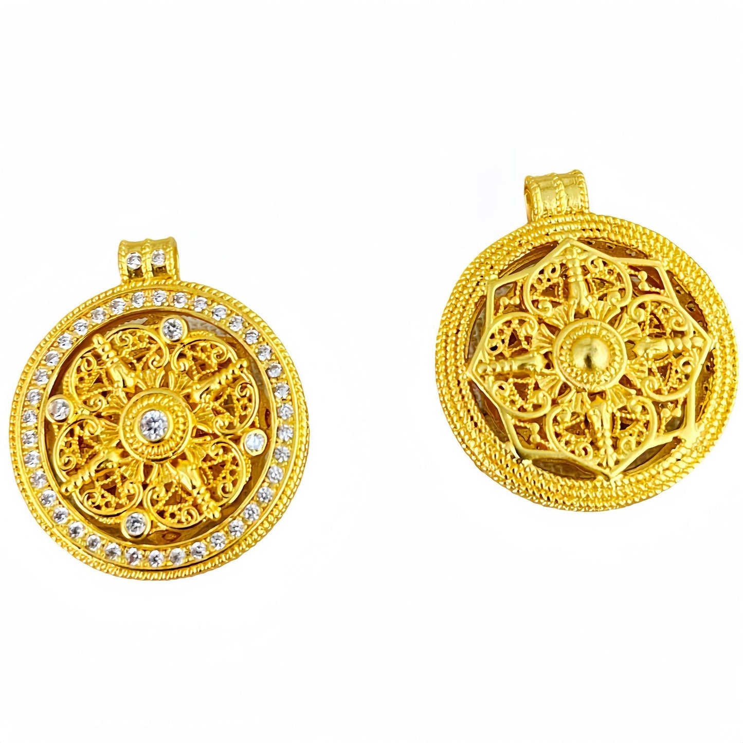 Women's Ancient Style Alluvial Gold Rotatable Collecting Pendants