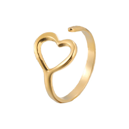 Female Love Heart-shaped Open Index Finger Light Luxury Rings